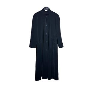 Fleet Street Trench Coat 10 Black Button Lined Removable Waterproof Back Pleat